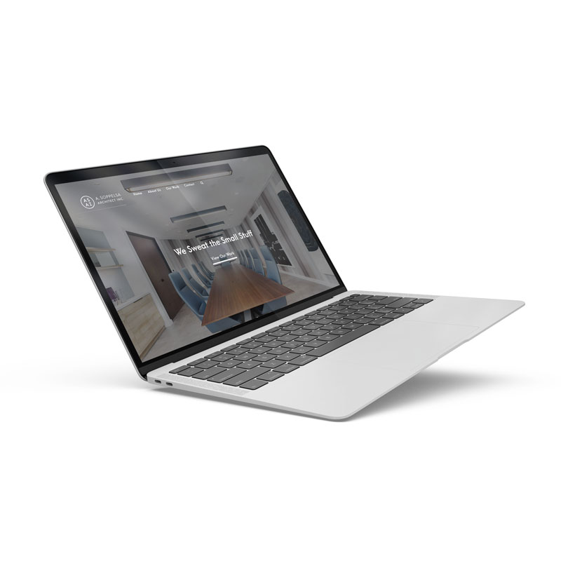 Soppelsa Architect Inc. website showed in a laptop